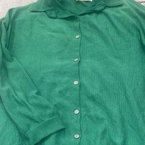 Green Button-Up Cardigan